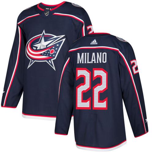 Adidas Columbus Blue Jackets 22 Sonny Milano Navy Blue Home Authentic Stitched Youth NHL Jersey